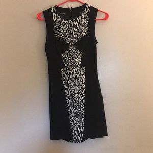 Bebe black and white leopard dress